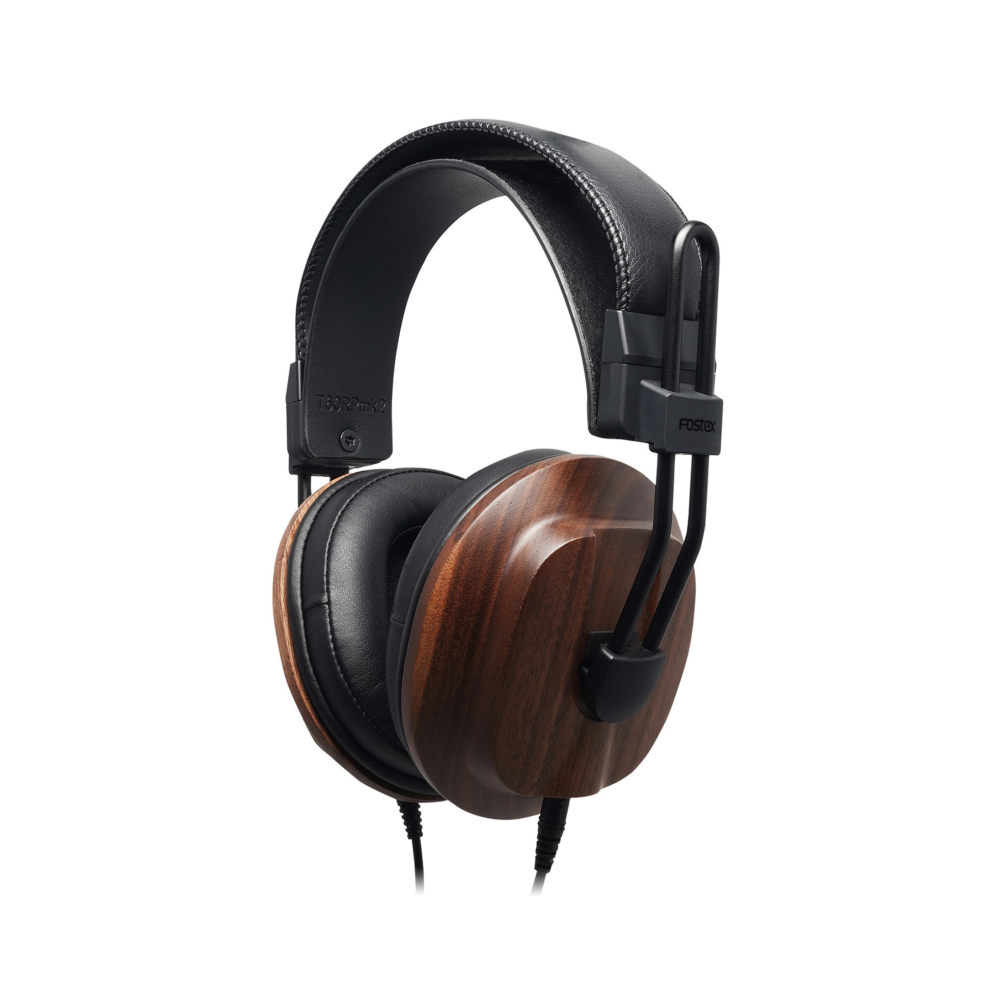 Fostex T60RPmk2CL closed-back walnut planar magnetic headphones on white background