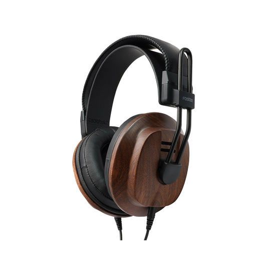 Fostex T60RPmk2 walnut planar magnetic headphones on white background